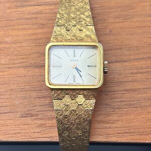 Birks Vintage Gold Plated Textured Honeycomb Bracelet Watch